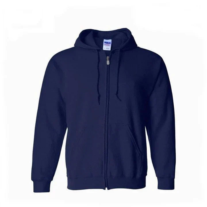 Men's Zip-Up Hoodie Straight Fit Hip-Length