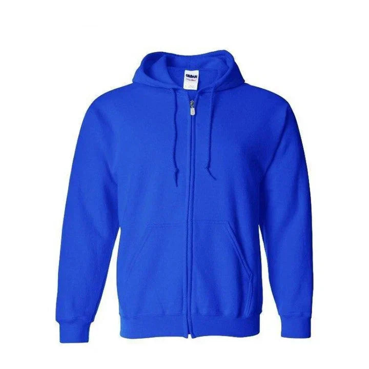 Men's Zip-Up Hoodie Straight Fit Hip-Length