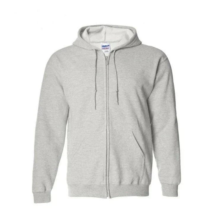 Men's Zip-Up Hoodie Straight Fit Hip-Length