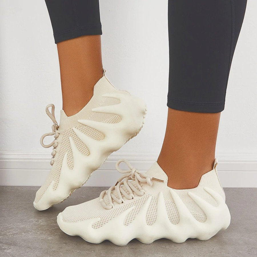 Lace-Up Sneakers Low-Cut Shape Rounded Silhouette
