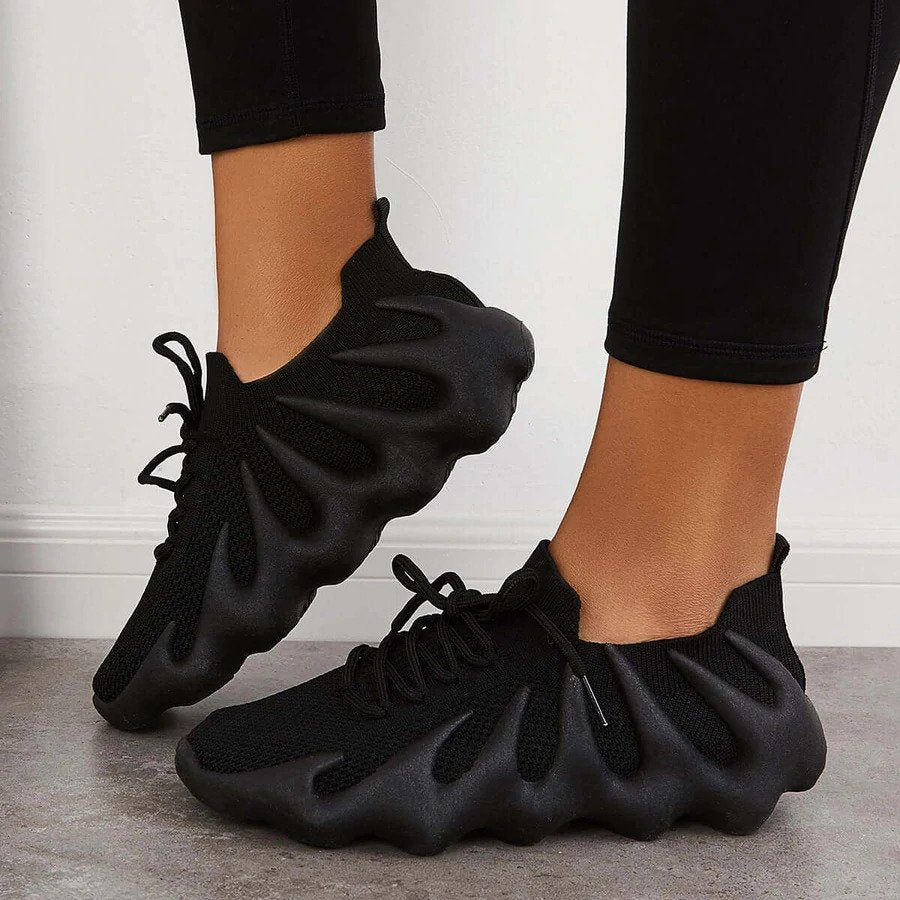 Lace-Up Sneakers Low-Cut Shape Rounded Silhouette