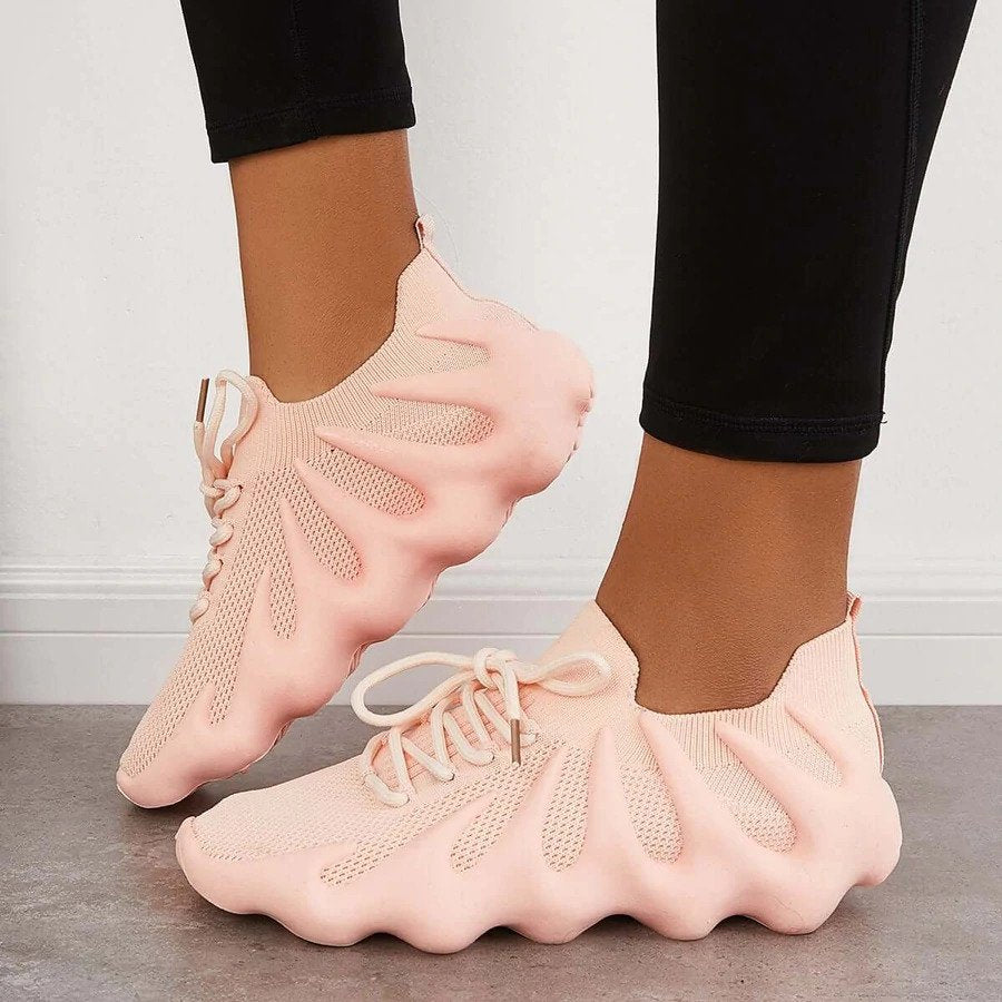 Lace-Up Sneakers Low-Cut Shape Rounded Silhouette