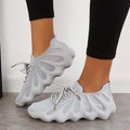 Lace-Up Sneakers Low-Cut Shape Rounded Silhouette