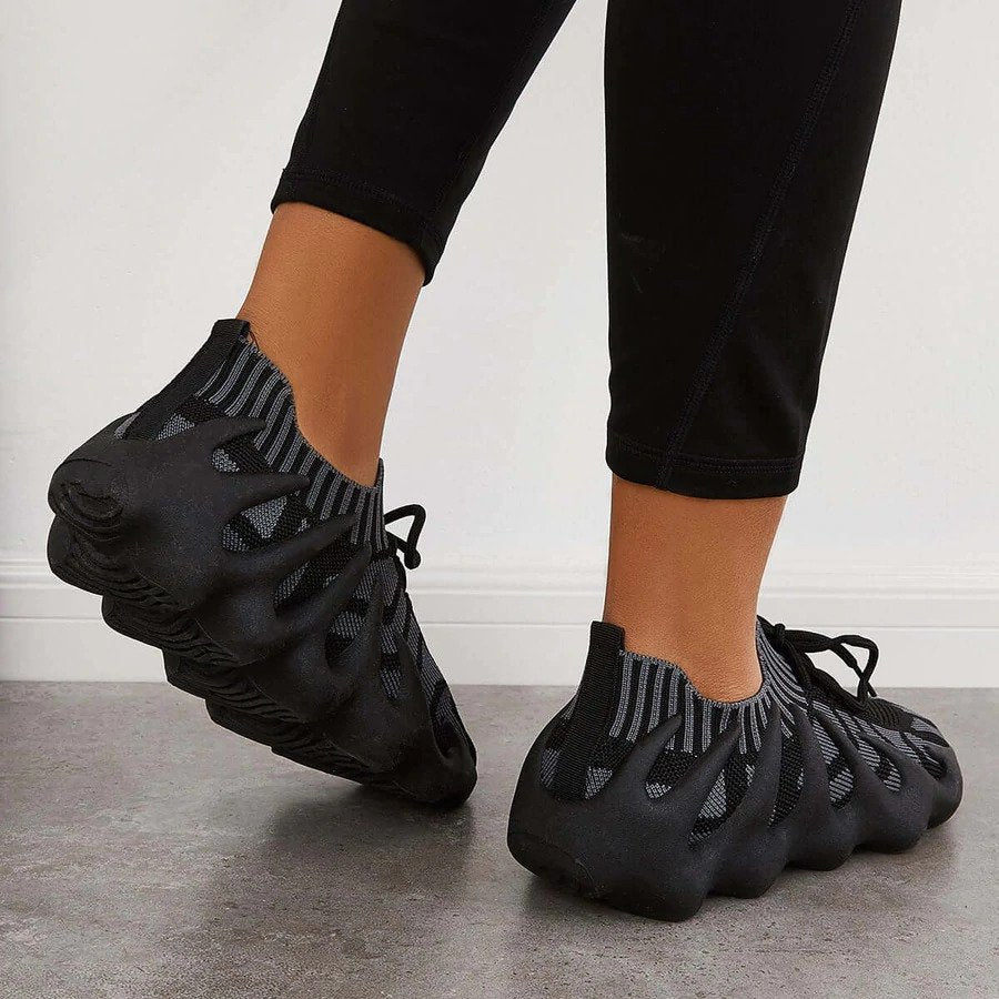 Lace-Up Sneakers Low-Cut Shape Rounded Silhouette