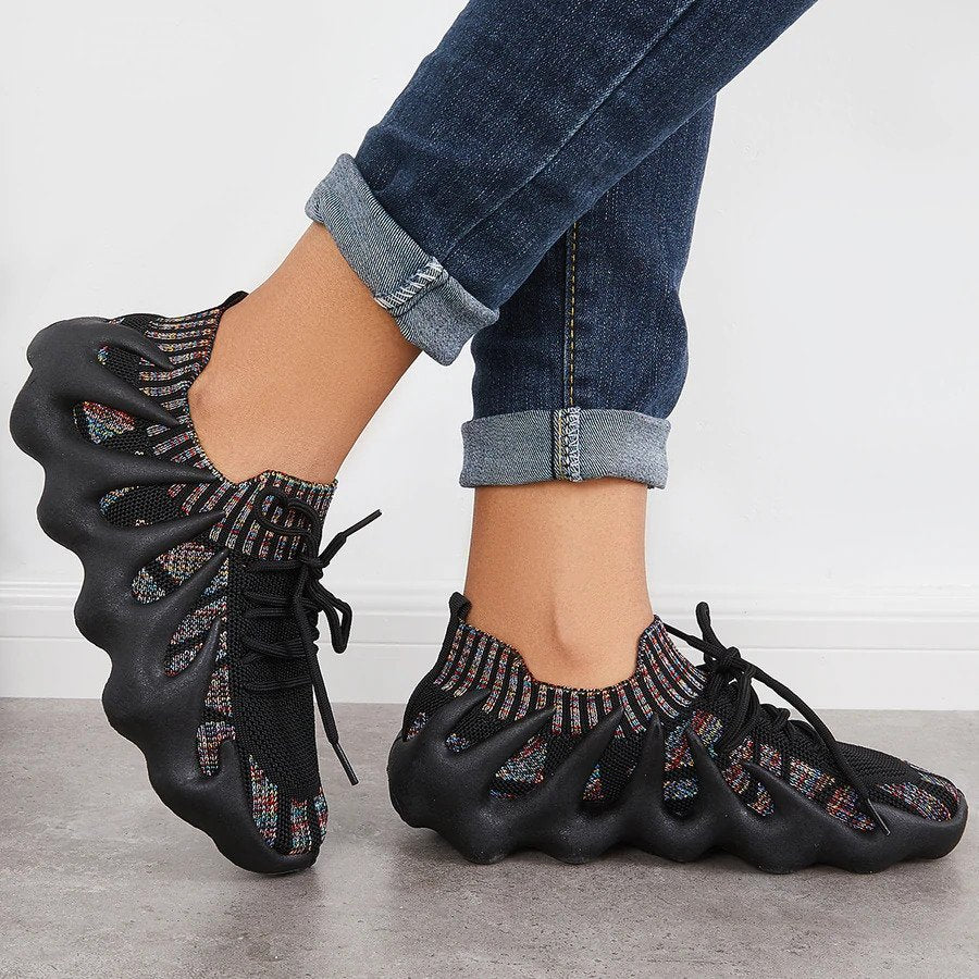 Lace-Up Sneakers Low-Cut Shape Rounded Silhouette