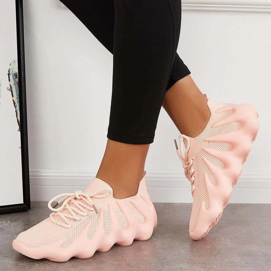 Lace-Up Sneakers Low-Cut Shape Rounded Silhouette