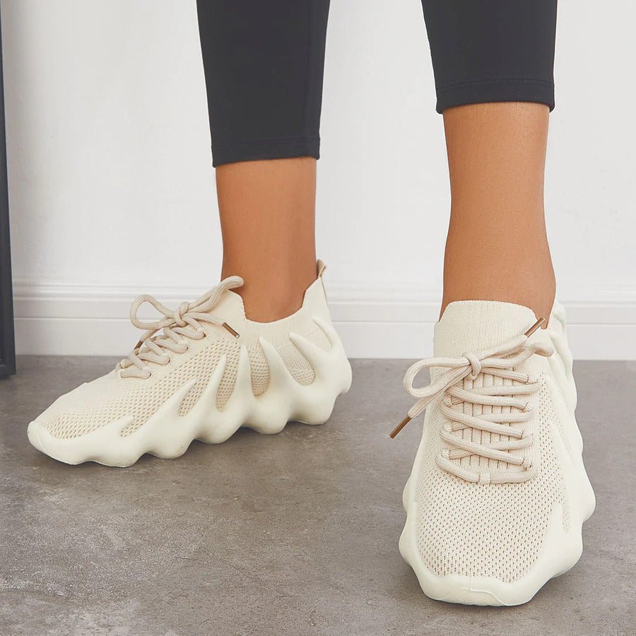 Lace-Up Sneakers Low-Cut Shape Rounded Silhouette