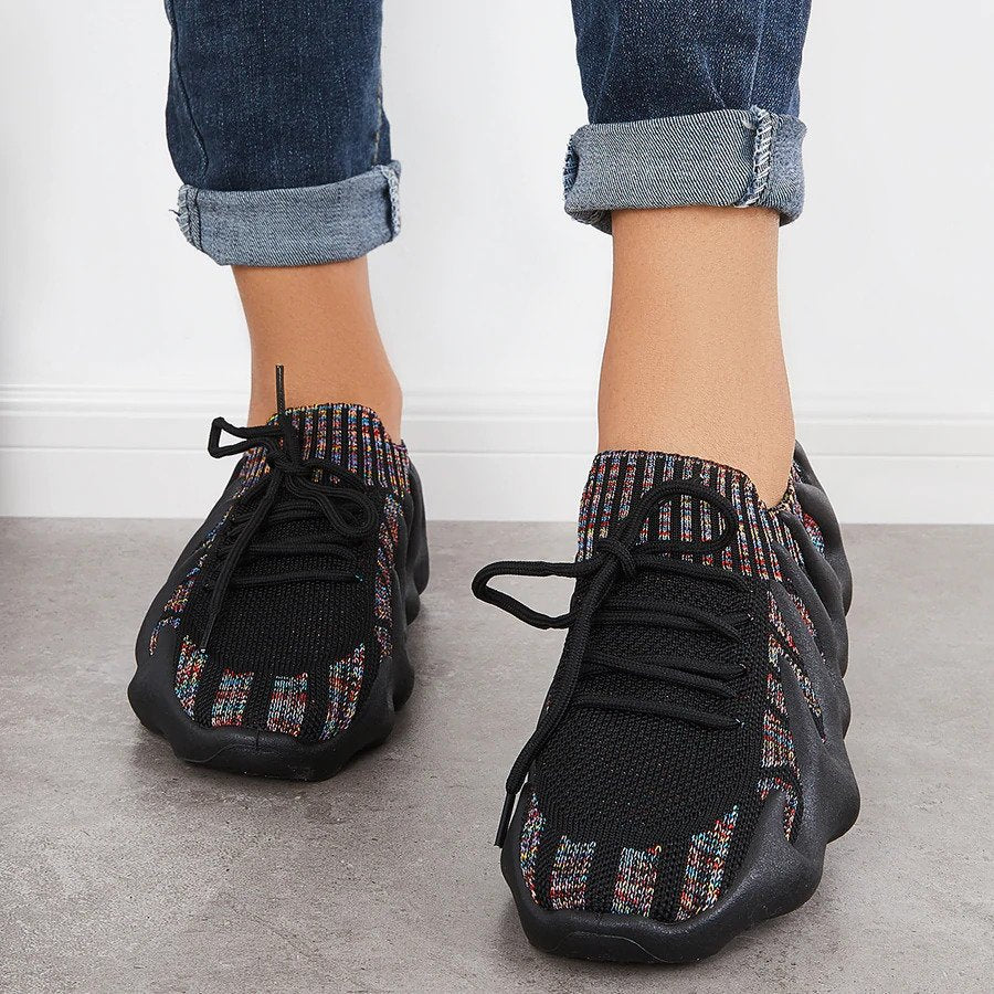 Lace-Up Sneakers Low-Cut Shape Rounded Silhouette
