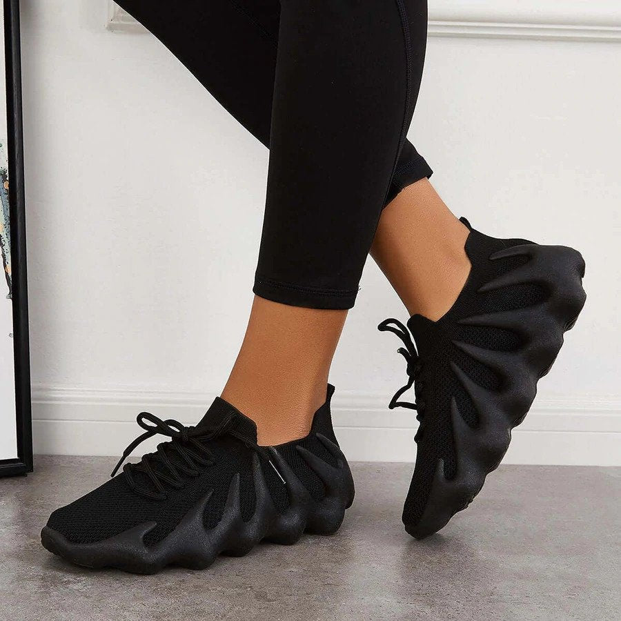 Lace-Up Sneakers Low-Cut Shape Rounded Silhouette
