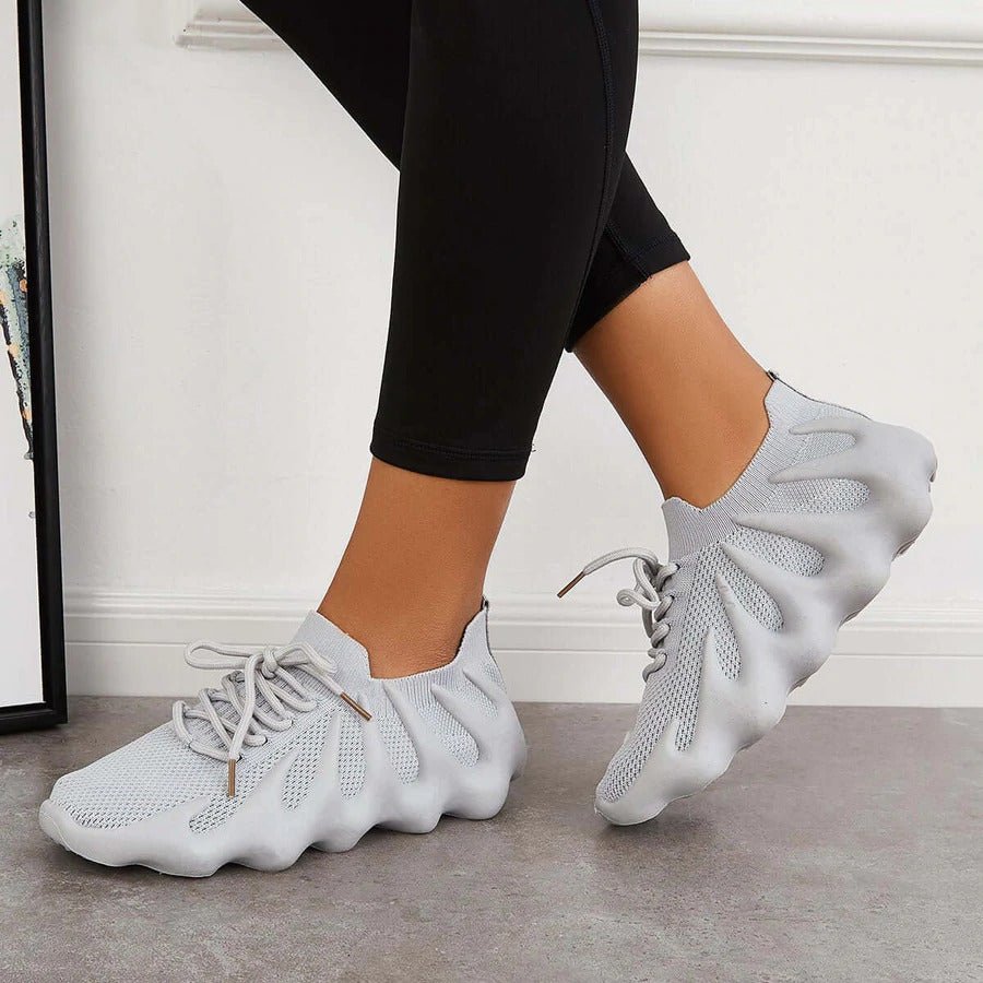 Lace-Up Sneakers Low-Cut Shape Rounded Silhouette