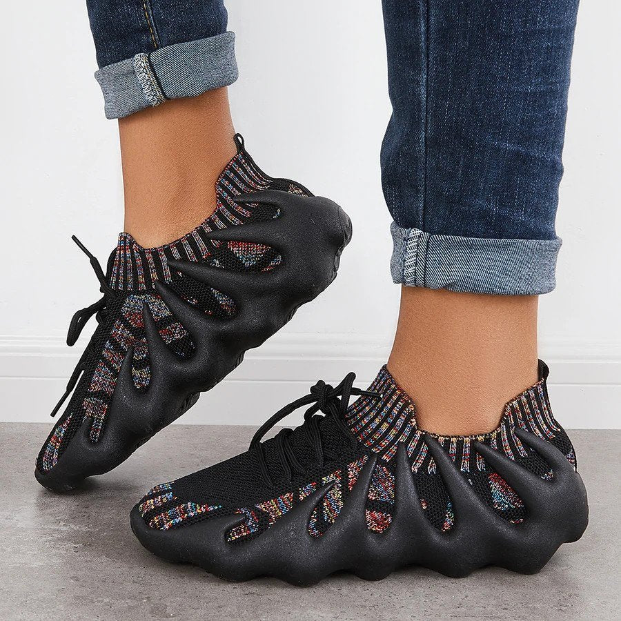 Lace-Up Sneakers Low-Cut Shape Rounded Silhouette