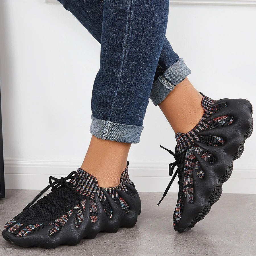 Lace-Up Sneakers Low-Cut Shape Rounded Silhouette