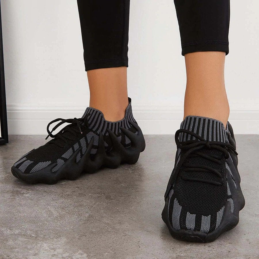 Lace-Up Sneakers Low-Cut Shape Rounded Silhouette