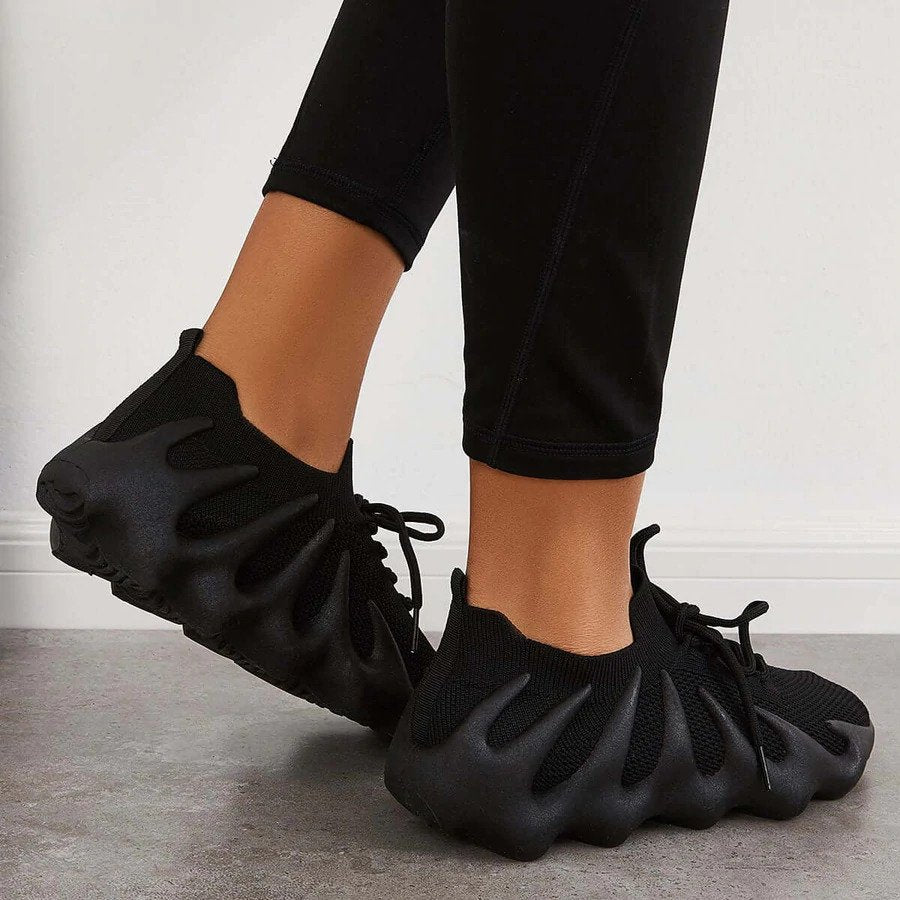 Lace-Up Sneakers Low-Cut Shape Rounded Silhouette