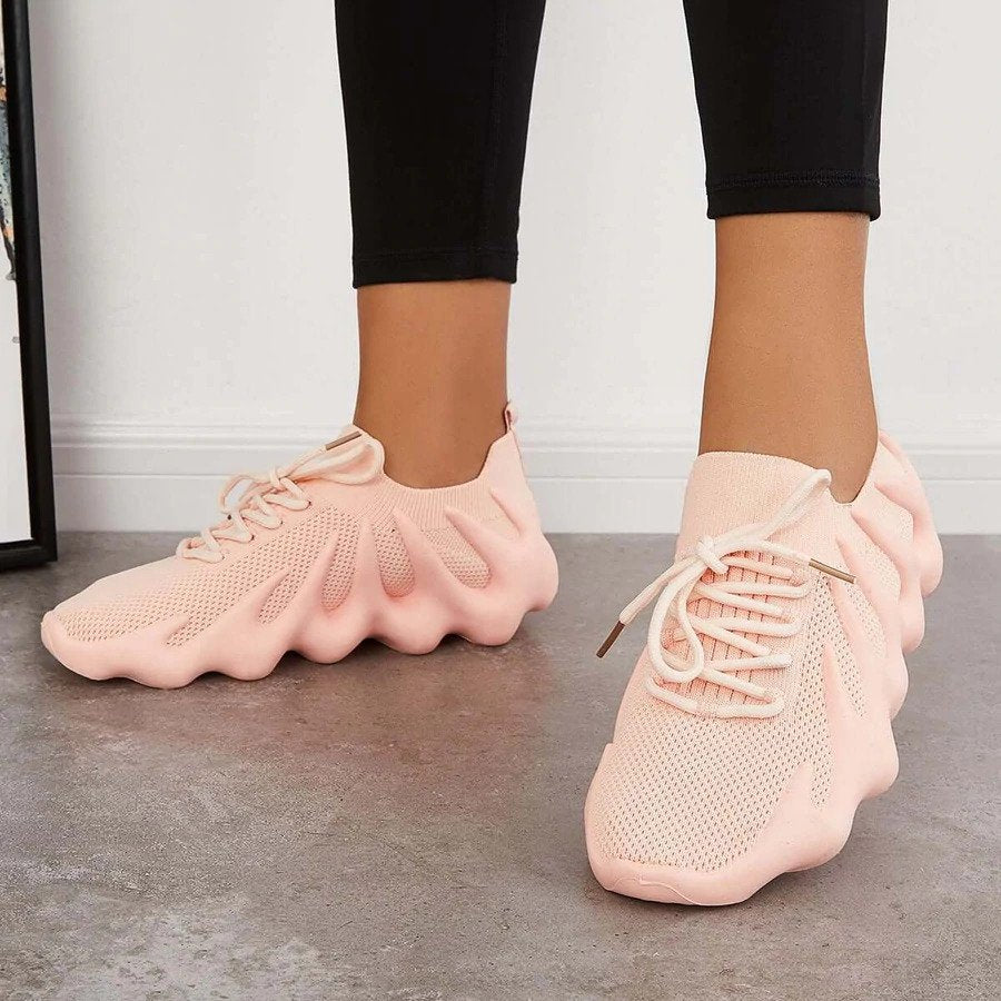 Lace-Up Sneakers Low-Cut Shape Rounded Silhouette