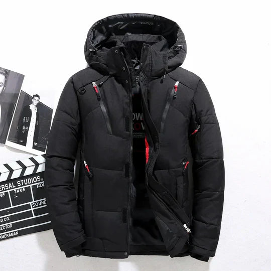 Men’s Long Parka Straight Shape with Hood
