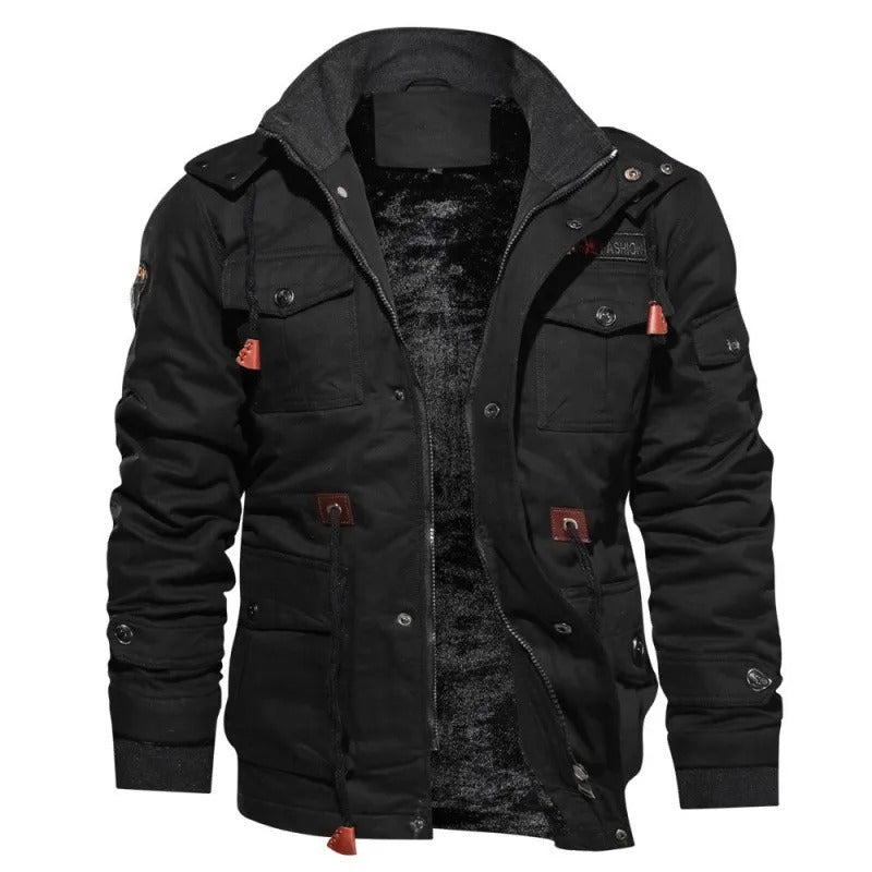 Men’s Hip-Length Jacket with Hood and Pockets