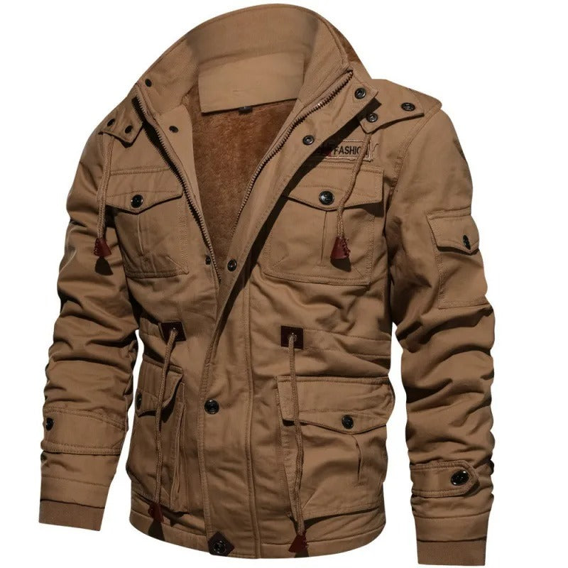 Men’s Hip-Length Jacket with Hood and Pockets