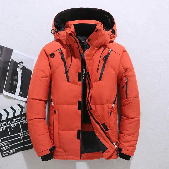 Men’s Long Parka Straight Shape with Hood